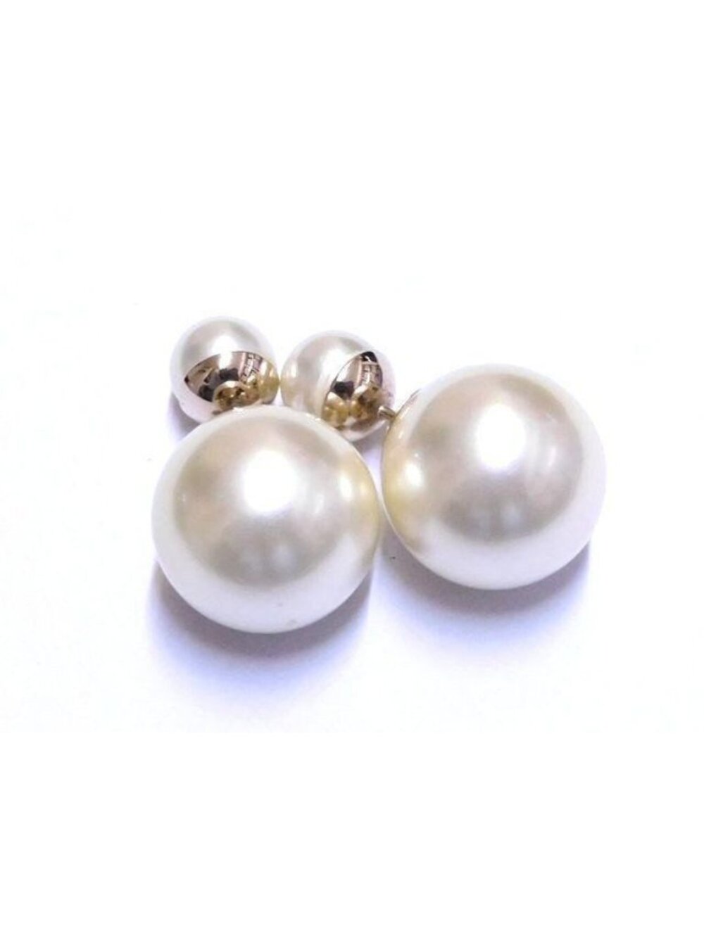 Dior Tribal Earrings Resin Pearl Gold